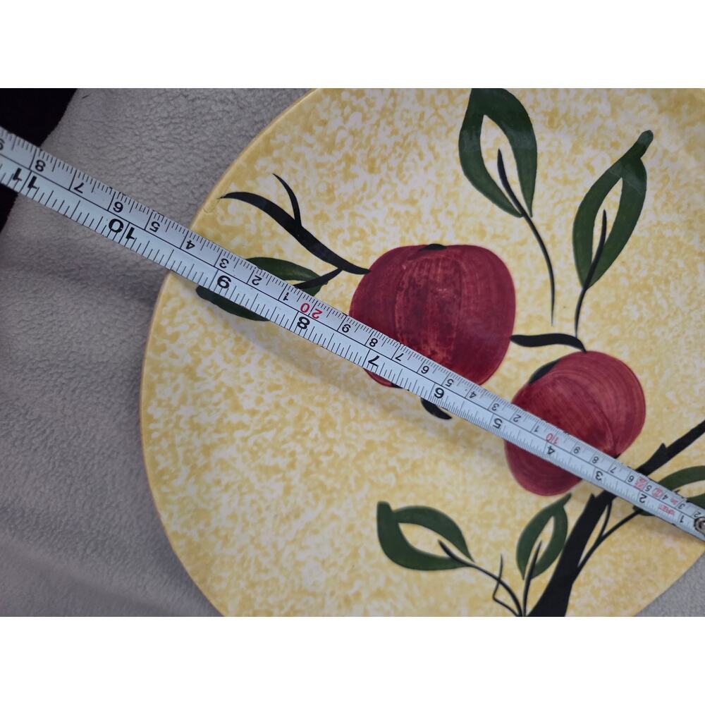 Vtg Blue Ridge Pottery Red Apple Ruffle Ripple Edge Sponge Paint Yellow - Picture 6 of 6